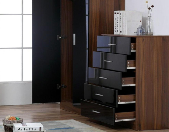 black wardrobe furniture set